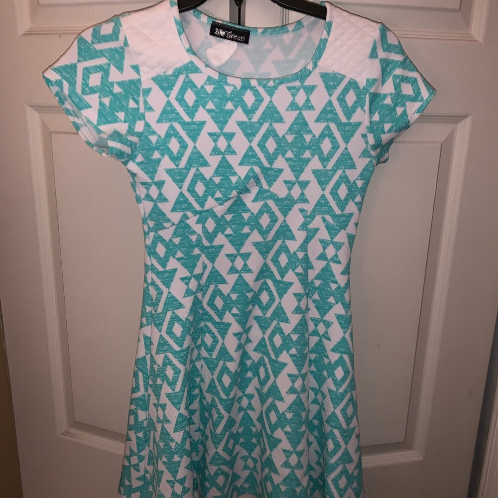 Girls Blue and white dress
